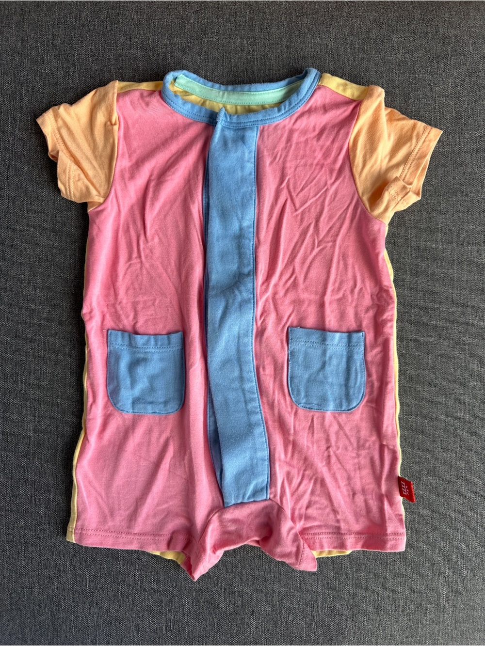 Magnetic Me Pink, Blue & Peach Short Sleeve One-Piece